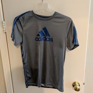 Gray and Blue Adidas Shirt